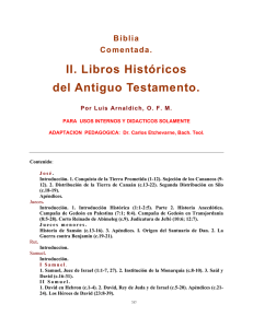 II. Libros Históricos del Antiguo Testamento.