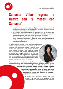 Samanta Villar regresa a Cuatro con `9 meses con Samanta`