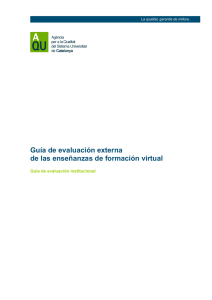 Guía de evaluación externa de las enseñanzas de formación virtual