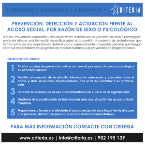 CURSO | Prevención, detección y actuación frente al acoso sexual