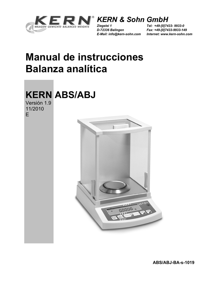 Manual De Instrucciones Balanza Anal Tica