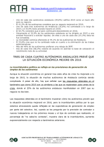 Barómetro del Trabajo Autónomo Andalucía. Enero 2016