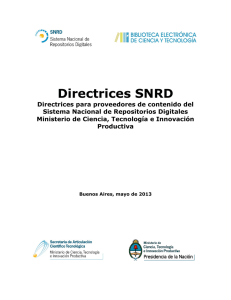 Directrices SNRD - Sistema Nacional de Repositorios Digitales
