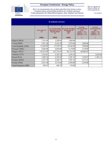 Oil Bulletin Weekly prices without taxes Wednesday - PDF
