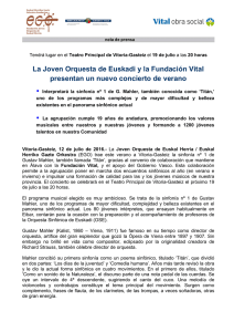 La Joven Orquesta de Euskadi y la Fundación Vital