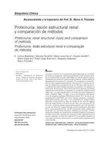 Proteinuria: lesión estructural renal y comparación de métodos