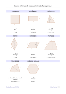 Resumen de fórmulas de áreas y perímetros de figuras