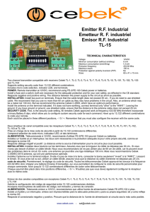 Emitter RF Industrial Emetteur RF industriel Emisor RF Industrial TL-15