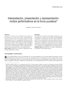 Interpretación, presentación y representación: modos performativos