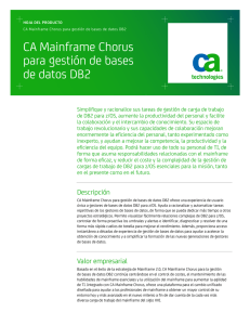 CA Mainframe Chorus para gestión de bases de datos DB2