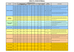 cuadro de especificaciones tecnicas - Delta