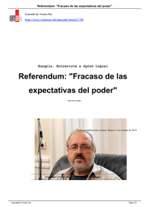 Referendum: "Fracaso de las expectativas del poder"