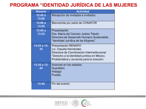 programa “identidad jurídica de las mujeres