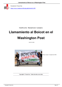 Llamamiento al Boicot en el Washington Post