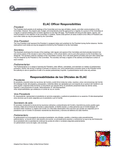 ELAC Officer Responsibilities Responsabilidades de los Oficiales