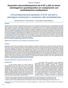 Expresión inmunohistoquímica de ki-67 y p53 en tumor
