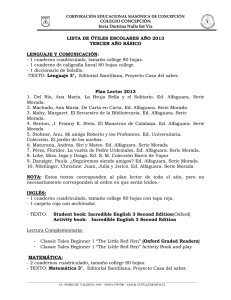 lista de materiales 2012 - Colegio Concepcion Pedro de Valdivia