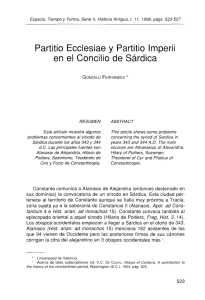 Partitio Ecclesiae y Partitio Imperii en el Concilio de Sárdica