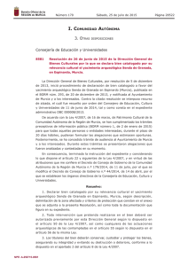 Resolución de 26 de junio de 2015 - Boletín Oficial de la Región de