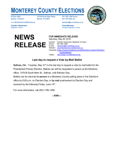 news release - Monterey County Elections