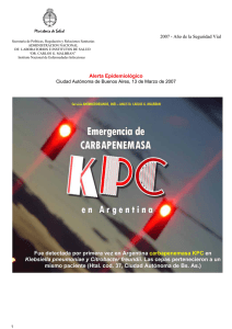 Fue detectada por primera vez en Argentina carbapenemasa KPC