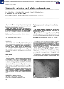 Neumonitis varicelosa en el adulto previamente sano