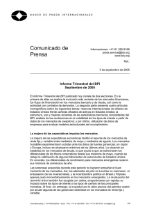 Informe Trimestral del BPI Septiembre de 2005