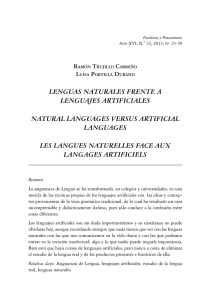 lenguas naturales frente a lenguajes artificiales natural languages