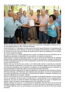 LINEA NOROESTE.- El Ministerio de Agricultura proporcionó apoyo