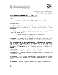 resolucion general n° 1 9 / 2.015