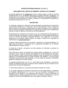 APUESTAS INTERNACIONALES, S.A. DE C.V. REGLAMENTO DEL