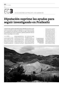 Diputación suprime las ayudas para seguir investigando en Praileaitz