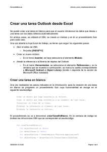 Crear una tarea Outlook desde Excel