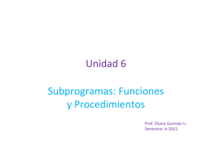 Unidad 6 Subprogramas: Funciones y Procedimientos