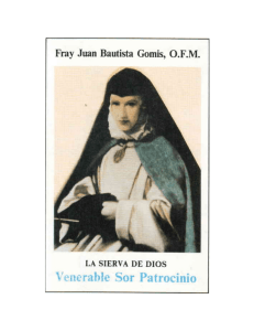 La Sierva de Dios Venerable Sor Patrocinio – Fr Juan B Gomis OFM