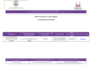 Pago de asesorías al sujeto obligado H. Ayuntamiento de Morelia