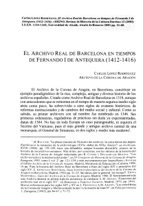 El Archivo Real de Barcelona en Tiempos de Fernando I de