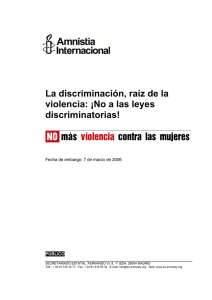 La discriminación, raíz de la violencia: ¡No a las leyes discriminatorias!
