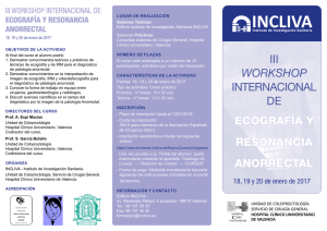 iii workshop internacional de ecografía y resonancia anorrectal