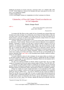pdf Calamocha y el Poyo del Campo (Teruel) en relación con el Cid