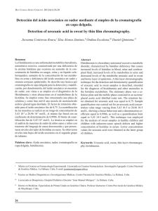 Detección del ácido urocánico en sudor mediante el empleo de la