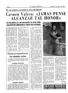 Carmen Valero: «JAMAS PENSE ALCANZAR TAL HONOR»