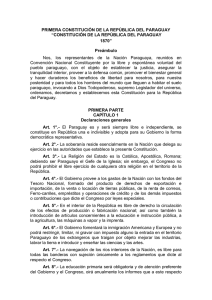 PRIMERA CONSTITUCIÓN DE LA REPÚBLICA DEL PARAGUAY