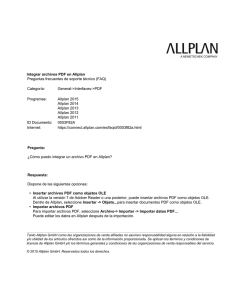 Integrar archivos PDF en Allplan Preguntas