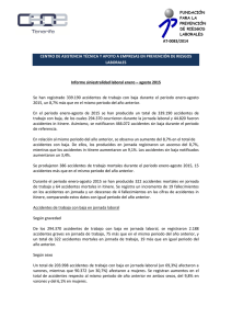 N39 Informe siniestralidad laboral enero agosto 2015 - CEOE