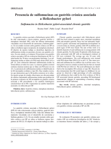 Presencia de sulfomucinas en gastritis crónica asociada a