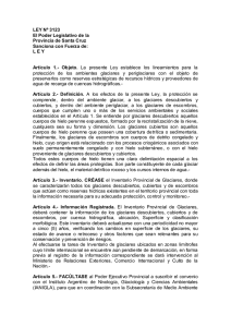 LEY Nº 3123 El Poder Legislativo de la Provincia de Santa Cruz