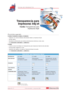 Transparencia para Impresoras InkJet