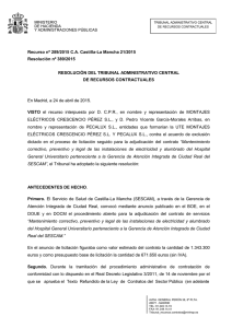 Recurso nº 289/2015 C.A. Castilla-La Mancha 21/2015 Resolución