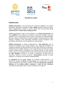 Informe de Cierre GENERA LATINOAMÉRICA 2013